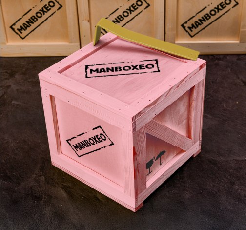 Levně Prázdná Manboxeo bedna s páčidlem růžová – malá