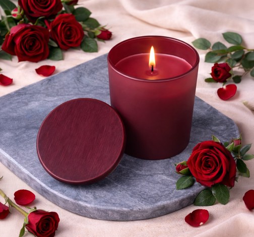Levně Červená vonná svíčka v krabičce 130g - ROSE