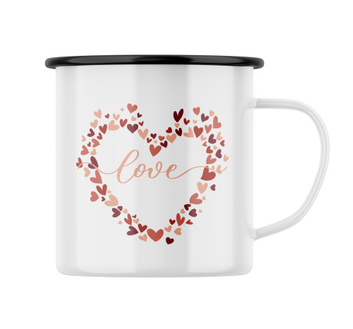 Levně Plechový hrnek s potiskem Love in heart
