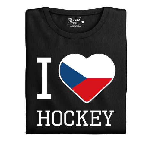 Pánské tričko s potiskem "I love hockey"