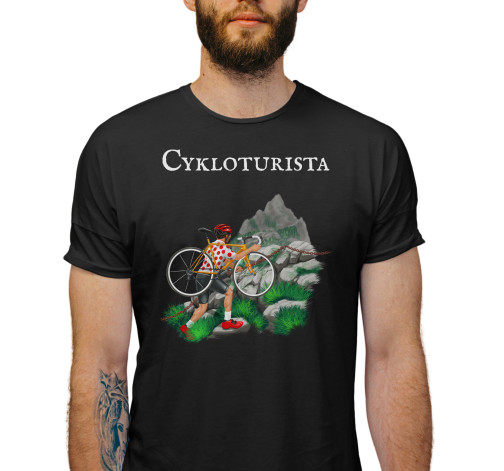 Levně Pánské tričko s potiskem "Cykloturista"
