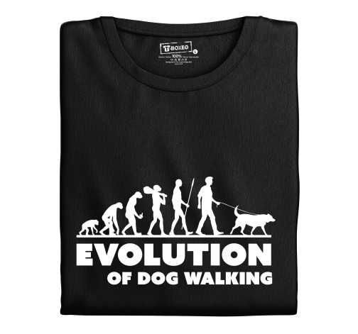 Levně Pánské tričko s potiskem "Evolution of Dog walking"