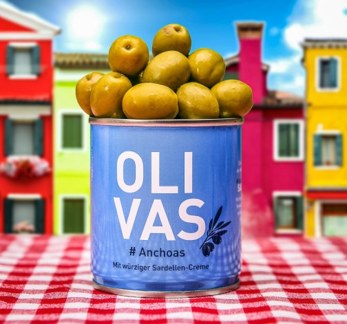 Levně Zelené olivy Olivas Anchoas plněné ančovičkami 80 g
