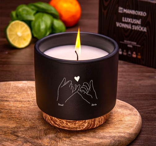 Levně Velká svíčka v keramice - Limetková bazalka & Mandarínka 400 g