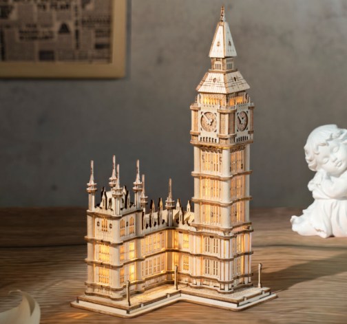 Levně 3D dřevěná stavebnice – Svítící Big Ben