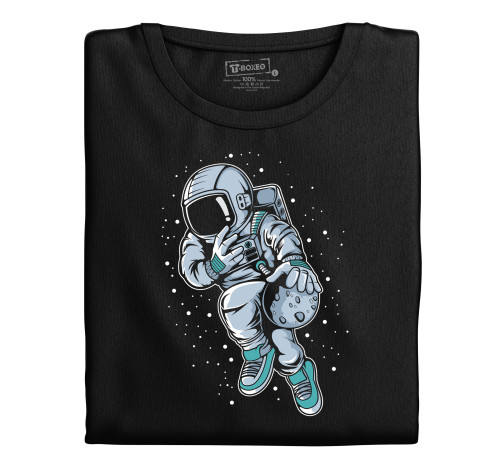 Levně Pánské tričko s potiskem “Astronaut házenkář s Měsícem”