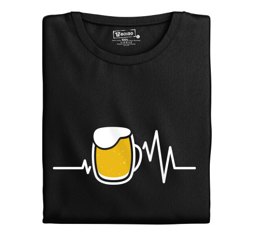 Levně Pánské tričko s potiskem “Tep srdce s pivem”