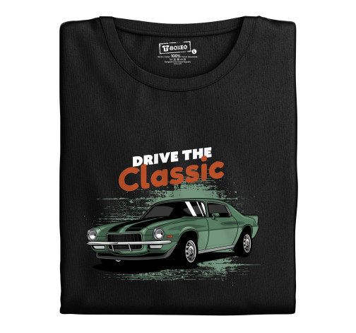 Levně Pánské tričko s potiskem “Ride the Classic, zelený Mustang"