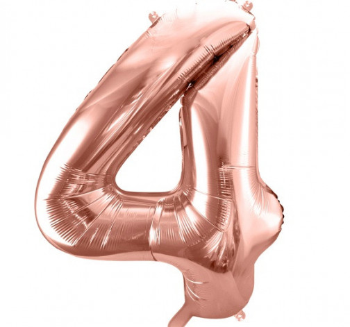 Rose gold fóliový balónek ve tvaru číslice ''4''