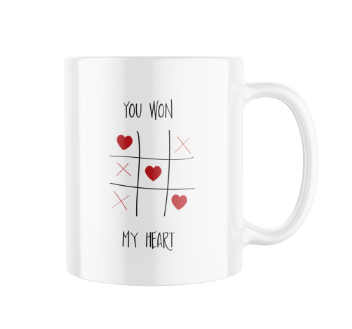 Levně Keramický hrnek s potiskem You won my heart