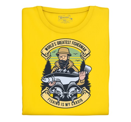 Levně Pánské tričko s potiskem “World’s Greatest Fisherman”