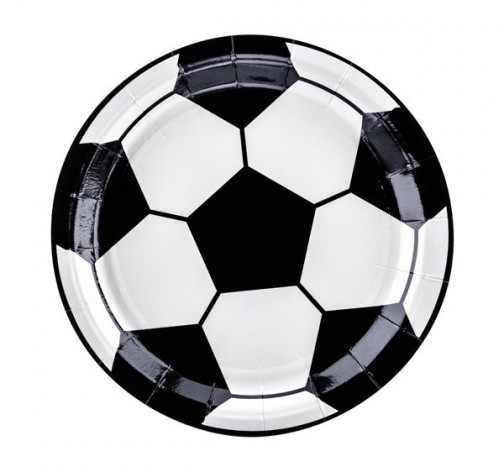 Levně Papírový talíř s motivem fotbalového míče - 6 ks
