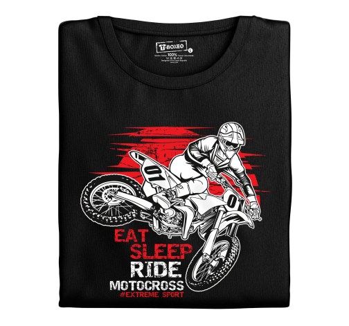 Levně Pánské tričko s potiskem “Eat, Sleep, Ride Motocross"