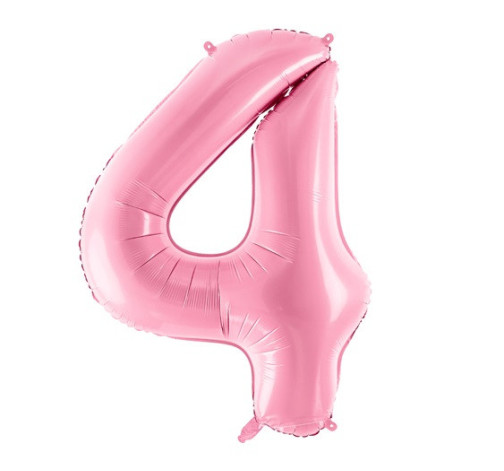 Levně Růžový fóliový balónek ve tvaru číslice ''4''