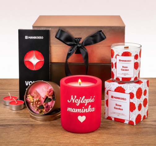 Levně Giftboxeo pro maminku plné svíček - růže