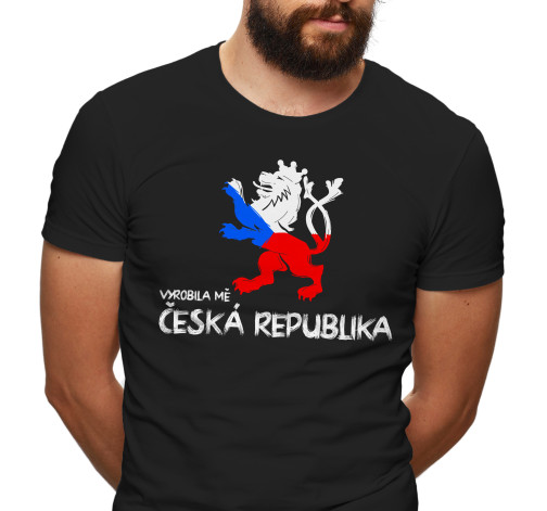 Levně Pánské tričko s potiskem “Vyrobila mě Česká republika”