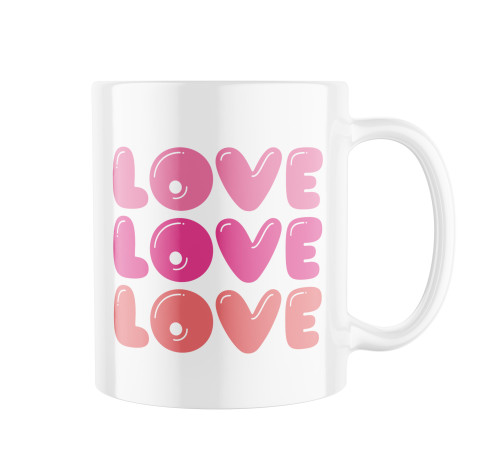 Levně Keramický hrnek s potiskem Love, Love, Love