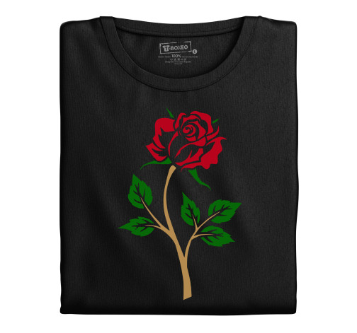 Levně Dámské tričko s potiskem “Rudá růže”