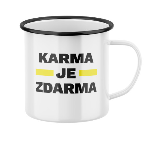 Plecháček s potiskem Karma je zdarma