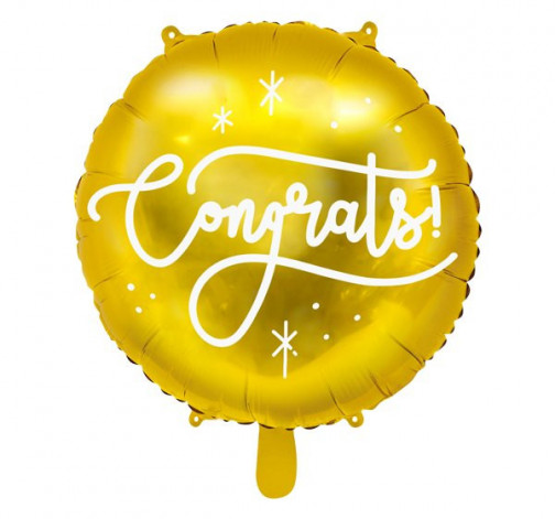 Zlatý fóliový balónek - gratulace