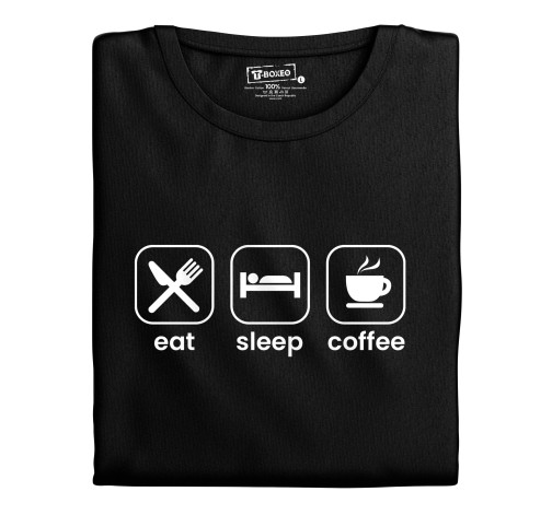 Levně Pánské tričko s potiskem “Eat, Sleep, Coffee”