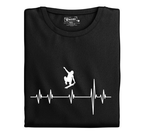 Levně Dámské tričko s potiskem "Srdeční tep Skateboard"