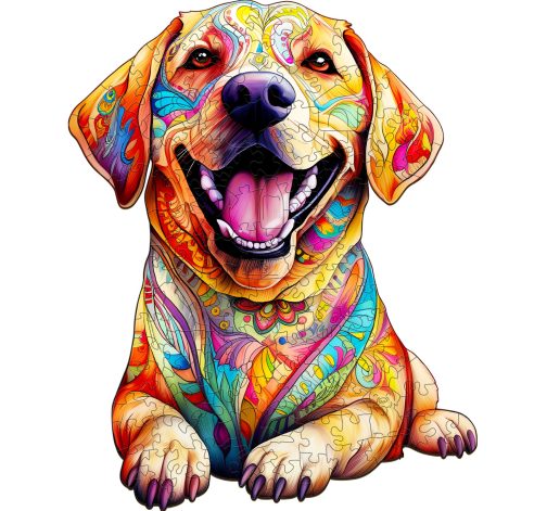 Dřevěné kreativní puzzle - Labrador