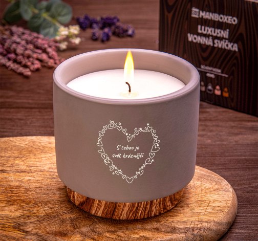 Levně Velká svíčka v keramice - Lavendule & Eucalyptus 400 g