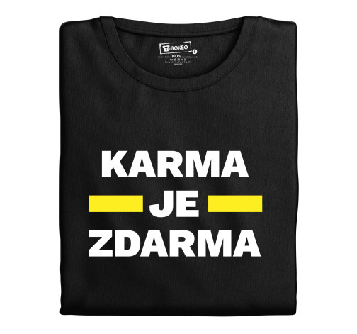 Manboxeo Pánské tričko s potiskem “Karma je zdarma”