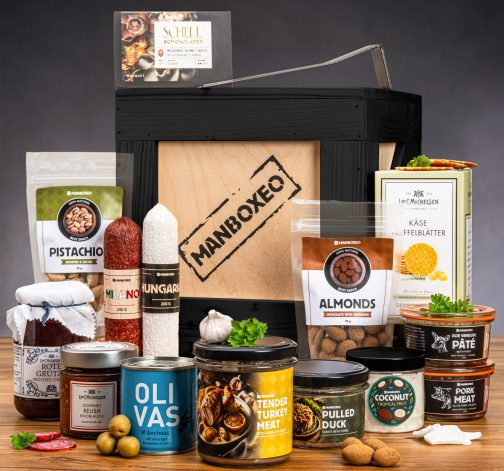 Dárková Bedna s páčidlem pro muže gurmána XXL box (Dárkový koš)