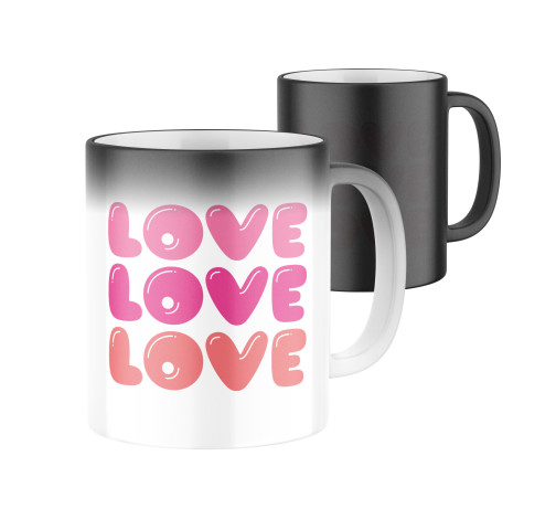 Levně Magický keramický hrnek s potiskem Love, Love, Love