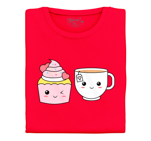 Levně Dámské tričko “Kamarádi cupcake a čaj”