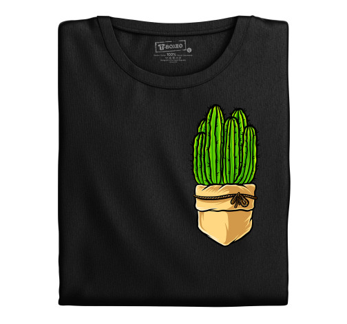 Levně Pánské tričko s potiskem "Kaktus v kapsičce"