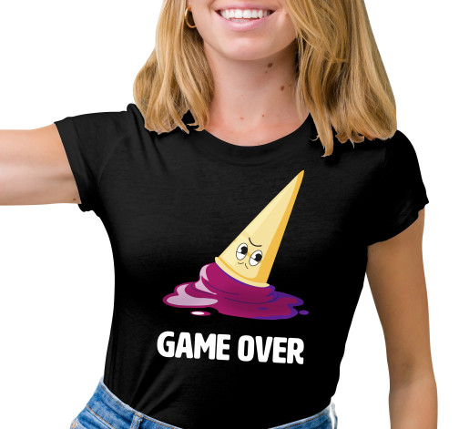 Levně Dámské tričko s potiskem “Game Over - Zmrzlina”
