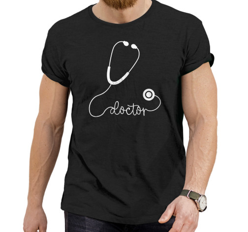 Levně Pánské tričko s potiskem "Doctor - stetoskop"