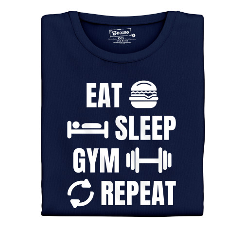 Levně Pánské tričko s potiskem “Eat, Sleep, Gym, Repeat”