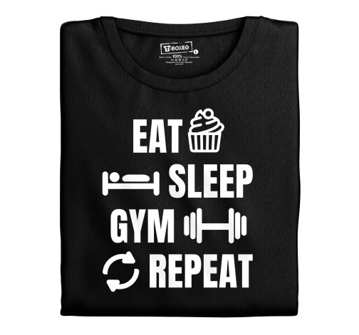 Levně Dámské tričko s potiskem “Eat, Sleep, Gym, Repeat”