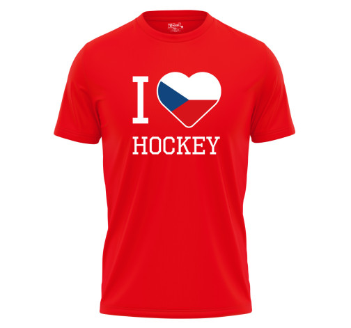 Dámské tričko s potiskem "I love hockey"