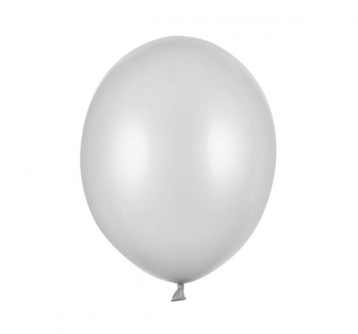 Levně Nafukovací metalické balónky z latexu - stříbrné 50 ks