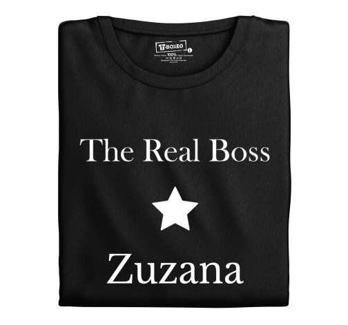 Dámské tričko s potiskem "The Real Boss" se jménem