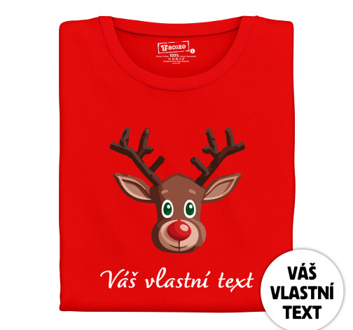 Levně Dámské tričko s potiskem "Vánoční sobík - hnědý" s vlastním textem