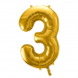 Zlatá fóliová číslice ''3''