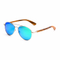 Dřevěné sluneční brýle Aviator – modrozelené, zebra