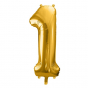 Zlatý fóliový balónek ve tvaru číslice ''1''