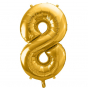 Zlatý fóliový balónek ve tvaru číslice ''8''