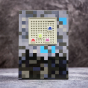 Zápisník Minecraft s pixely šedo-modrý